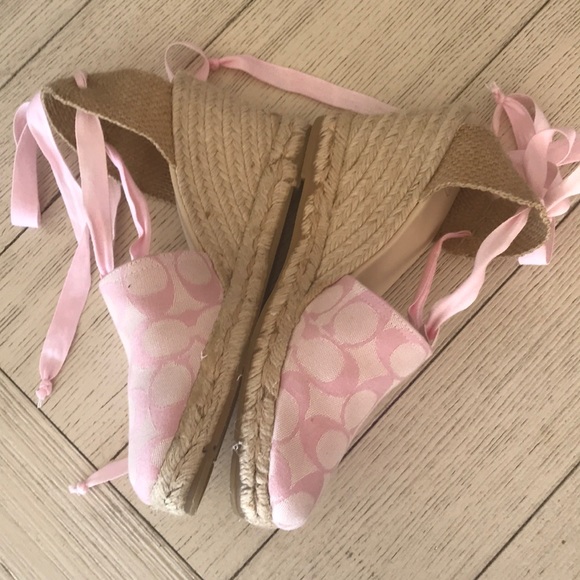 Pink Coach wedge espadrille - Picture 5 of 6